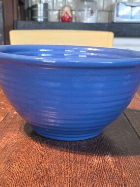 Vintage Bauer #12 Blue Ceramic Bowl